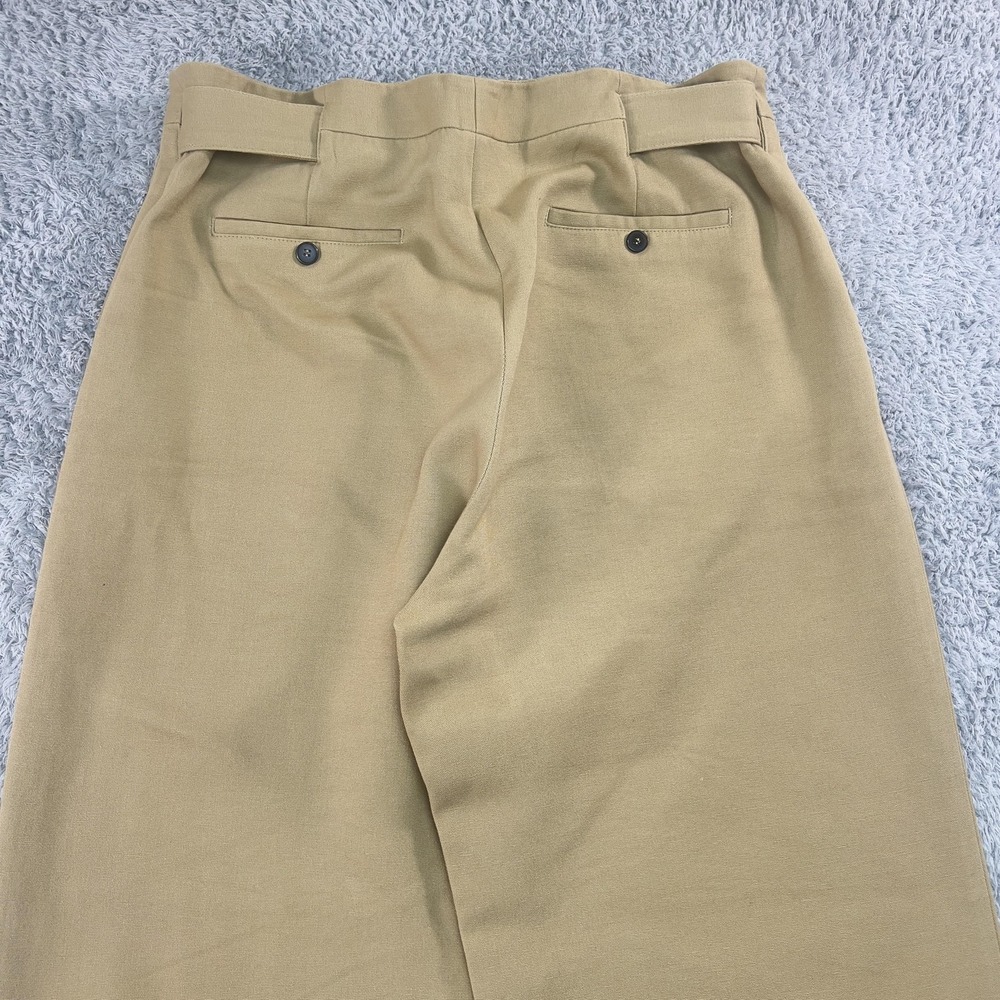 RECTO Pants Woman M 32x28 Tan Lagenlook Wide Leg Minimalist Relaxed Contemporary - Picture 5 of 10